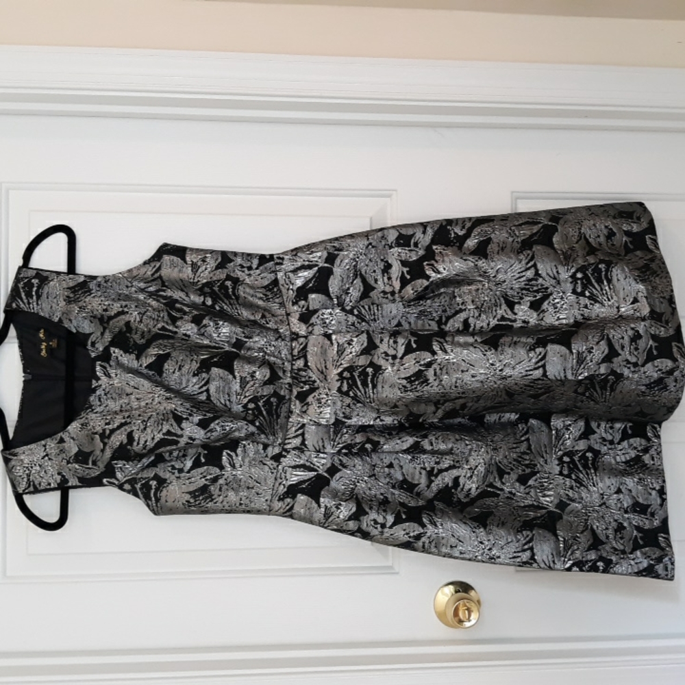 Shelby Nites Black and Silver Cocktail Dress. Size 8